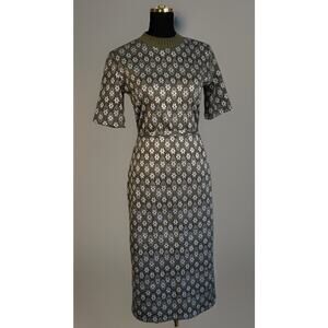 Zara Olive Flowered Dress | Modern Wiggle Dress | Retro Vibe | Scandigirl | M